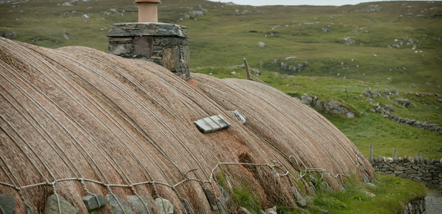 The thatched roof of a blackhouse 