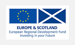 European Regional Development Fund logo. Europe and Scotland. European Regional Development Fund Investing in your Future.