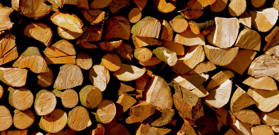 Blocks of timber in a pile